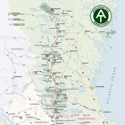 The image is a detailed map of the Appalachian Trail in Georgia, showing the various trails and points of interest along the route.