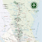 The image is a detailed map of the Appalachian Trail in Georgia, showing the various trails and points of interest along the route.