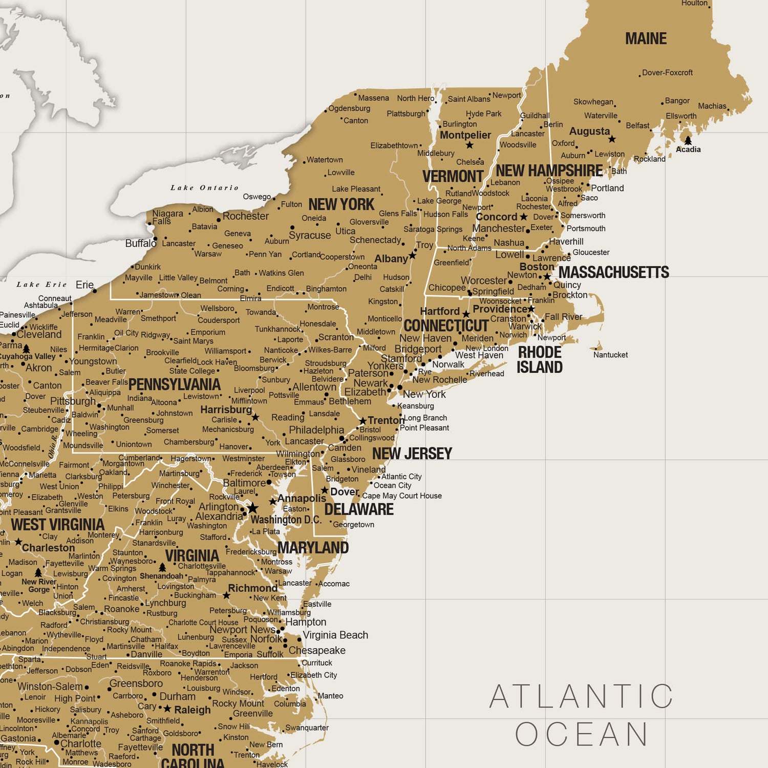 a map of the state of new york