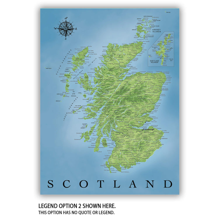 The image is a detailed map of Scotland, showing the country&