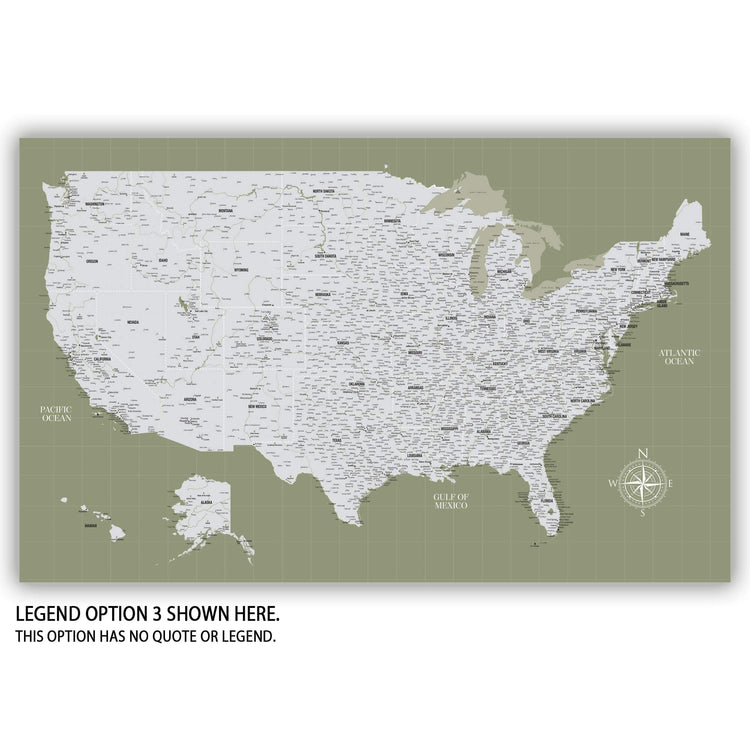 The image is a detailed map of the United States, showing various regions and cities across the country.