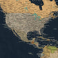 The image is a detailed map of North America, showing the United States, Mexico, and various other countries and regions across the continent.