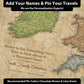 a map with a caption that reads, add your names & pin your travels