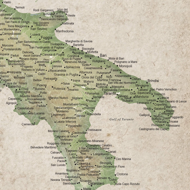 The image is a detailed map of Italy, showing the country&