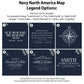 Navy North America Map Legend Options: