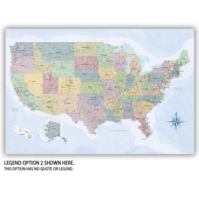 The image is a detailed map of the United States, showing the various states and their geographical locations.