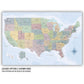 The image is a detailed map of the United States, showing the various states and their geographical locations.