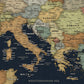 The image is a detailed map of the Mediterranean Sea, showing the countries and regions surrounding it.
