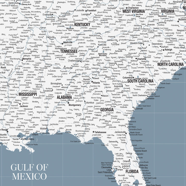 The image is a detailed map of the Gulf of Mexico region in the United States, showing the coastline, major cities, and surrounding areas.