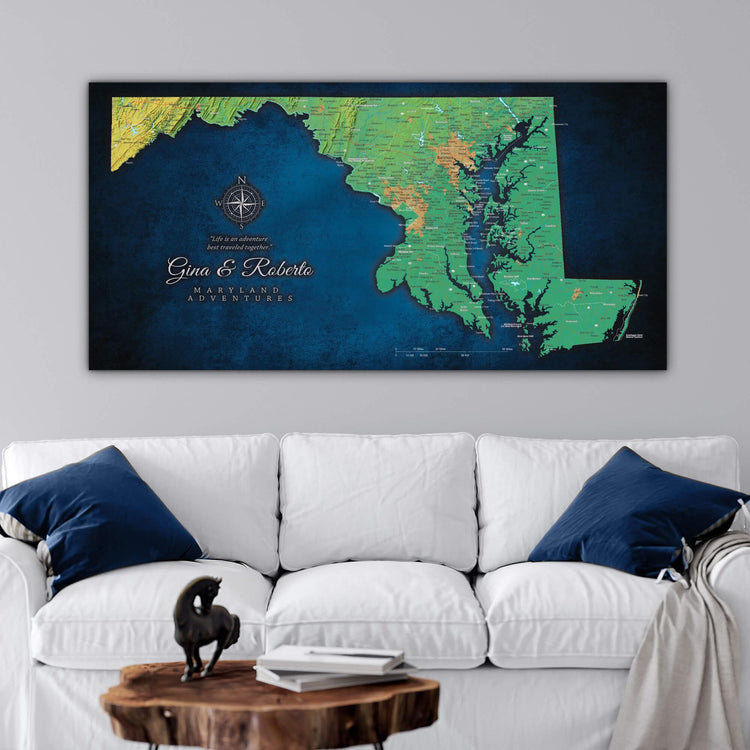 a living room with a couch and a table