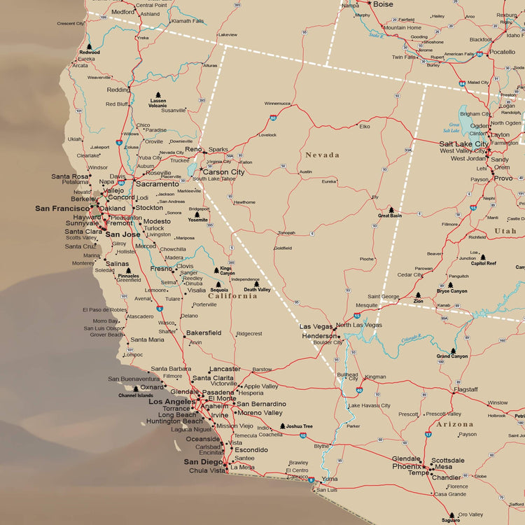 a large map of the state of arizona