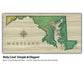a wooden map of the state of maryland