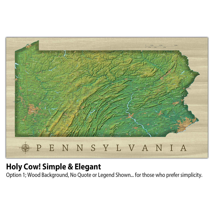 a wooden map of pennsylvania with the name pennsylvania
