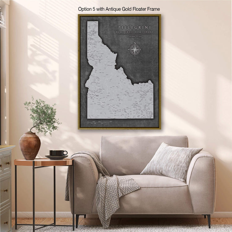 a living room with a couch and a table