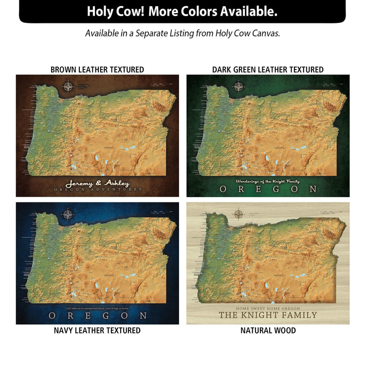 a map of oregon with four different colors