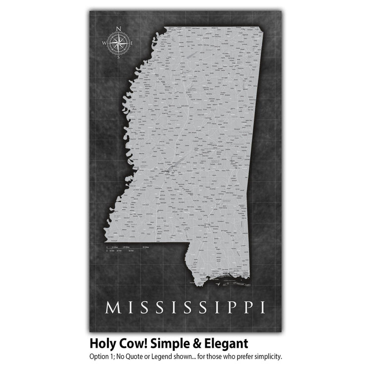 a black and white map of mississippi