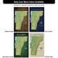 a map of vermont with four different colors