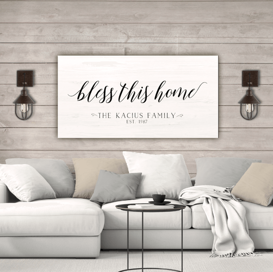 Bless This Home Sign - Canvas Wall Art - Canvas Wall Art - HolyCowCanvas