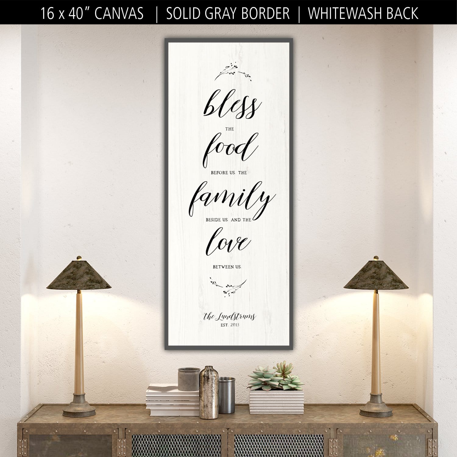 Bless The Food Before Us Sign on Canvas - Canvas Wall Art - HolyCowCanvas