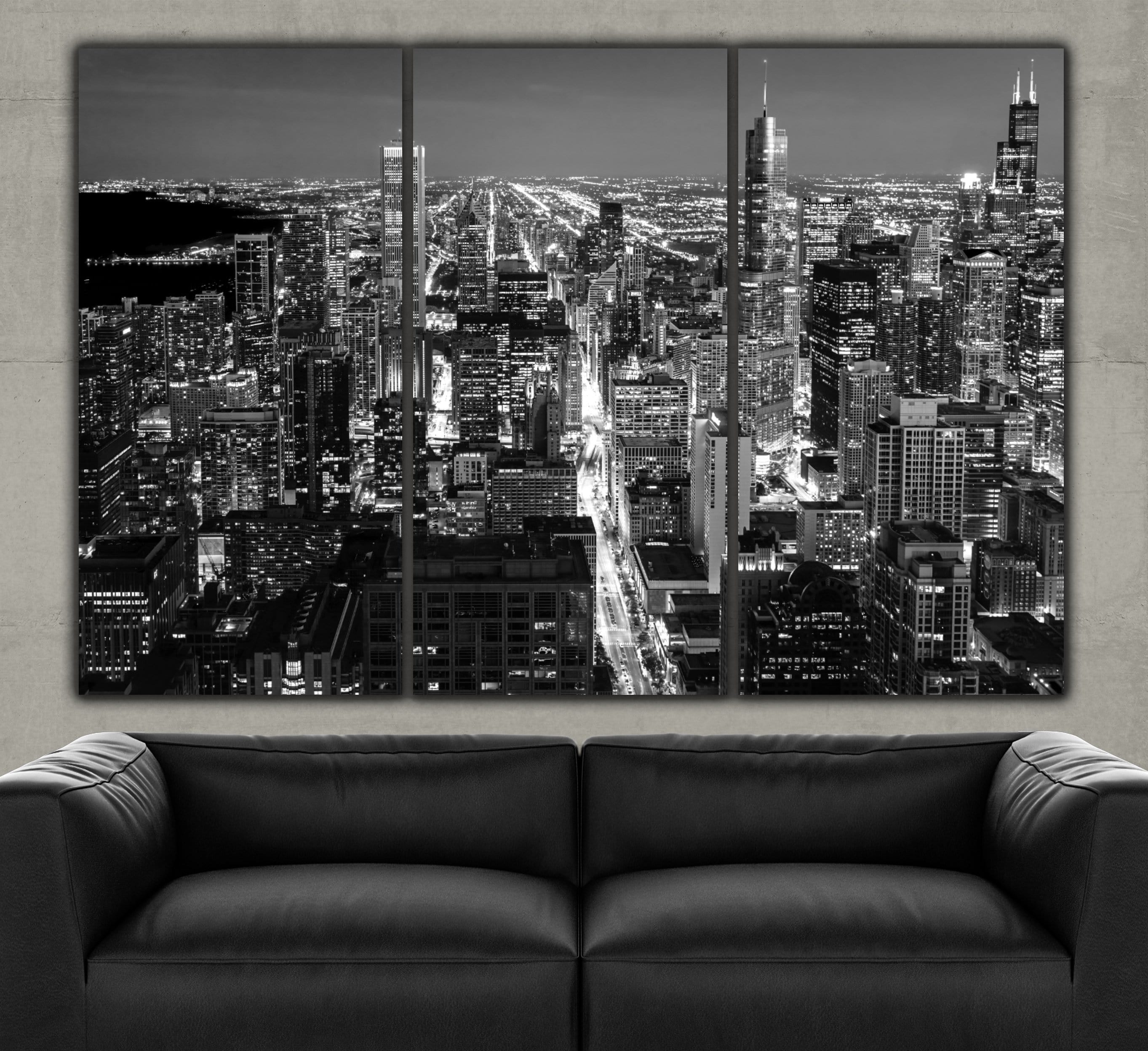 Melanie Kent「Chicago Avenue」額装 版画 #234 Chicago Skyline - Magnificent Mile | Holy Cow Canvas