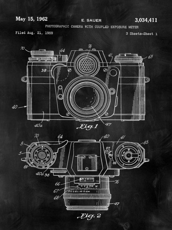 Camera Patent Print Art on Canvas - Canvas Wall Art - HolyCowCanvas