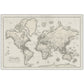 Cream World Push Pin Travel Map
