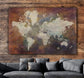 Detailed Collage Push Pin Travel Map - Single Panel