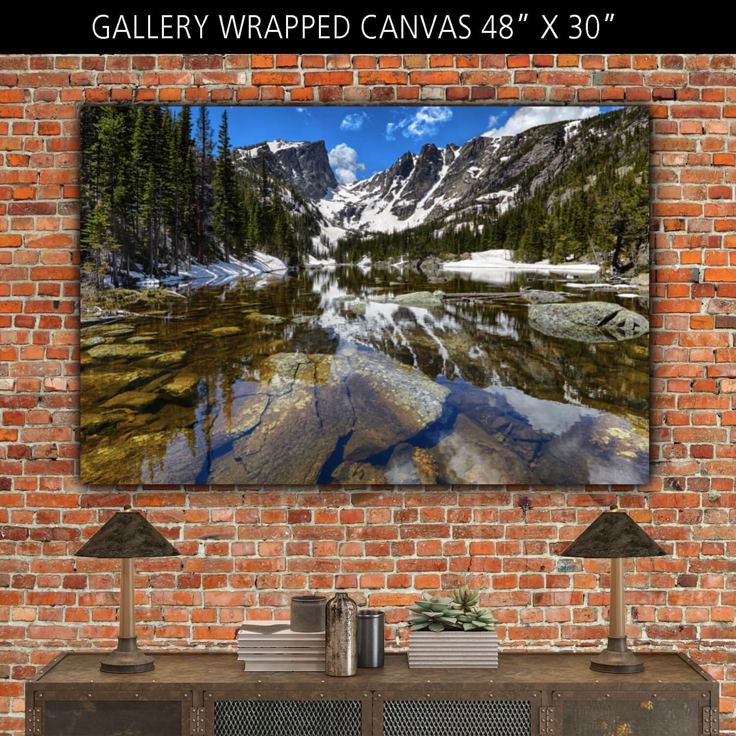 Dream Lake Rocky Mountain Canvas Wall Art - Canvas Wall Art - HolyCowCanvas