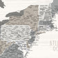 Farmhouse Personalized United States Push Pin Map - 3 Panel