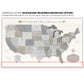 Farmhouse Push Pin USA Map - Single Panel