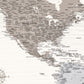Farmhouse Push Pin World Map - Single Panel