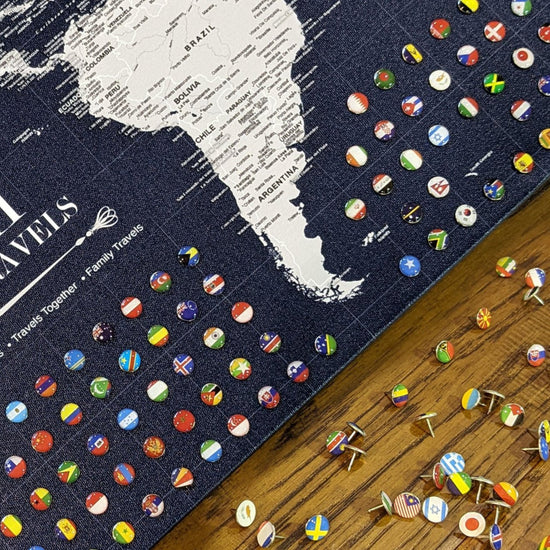 Flags of the World Push Pins, set of 291
