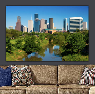 Houston Skyline Canvas Wall Art - Canvas Wall Art - HolyCowCanvas