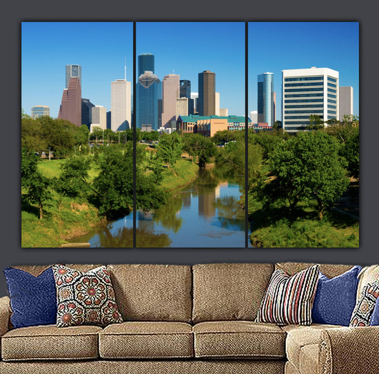 Houston Skyline Canvas Wall Art - Canvas Wall Art - HolyCowCanvas