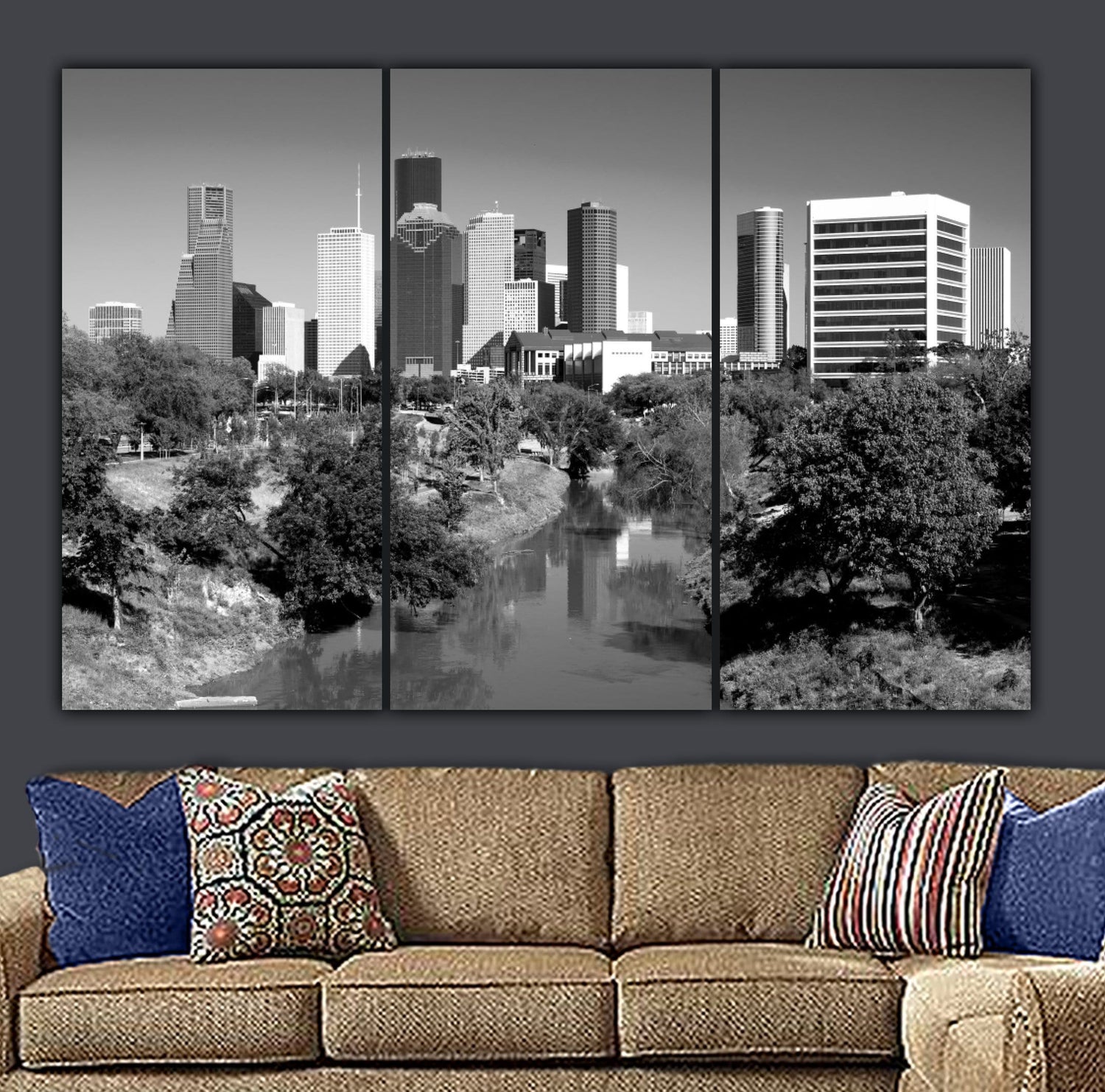 Houston Skyline Canvas Wall Art - Canvas Wall Art - HolyCowCanvas