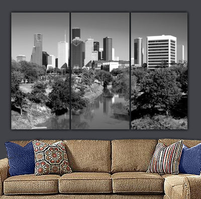 Houston Skyline Canvas Wall Art - Canvas Wall Art - HolyCowCanvas