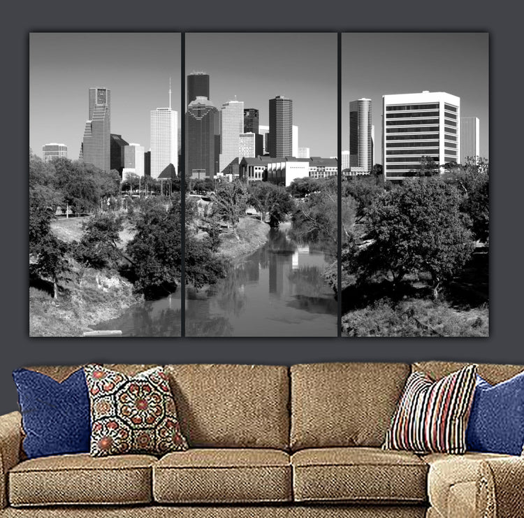 Houston Skyline Canvas Wall Art - Canvas Wall Art - HolyCowCanvas
