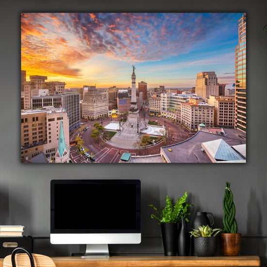 Indianapolis Monument Circle on Canvas