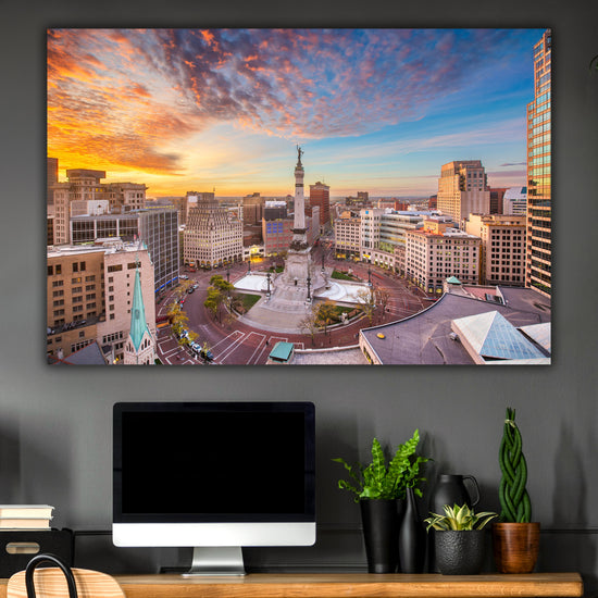 Indianapolis Monument Circle on Canvas