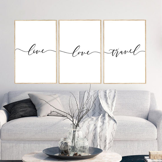 Live Love Travel Minimalist Art Canvas