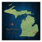 Michigan Push Pin Terrain Map