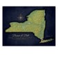 New York Push Pin Terrain Map