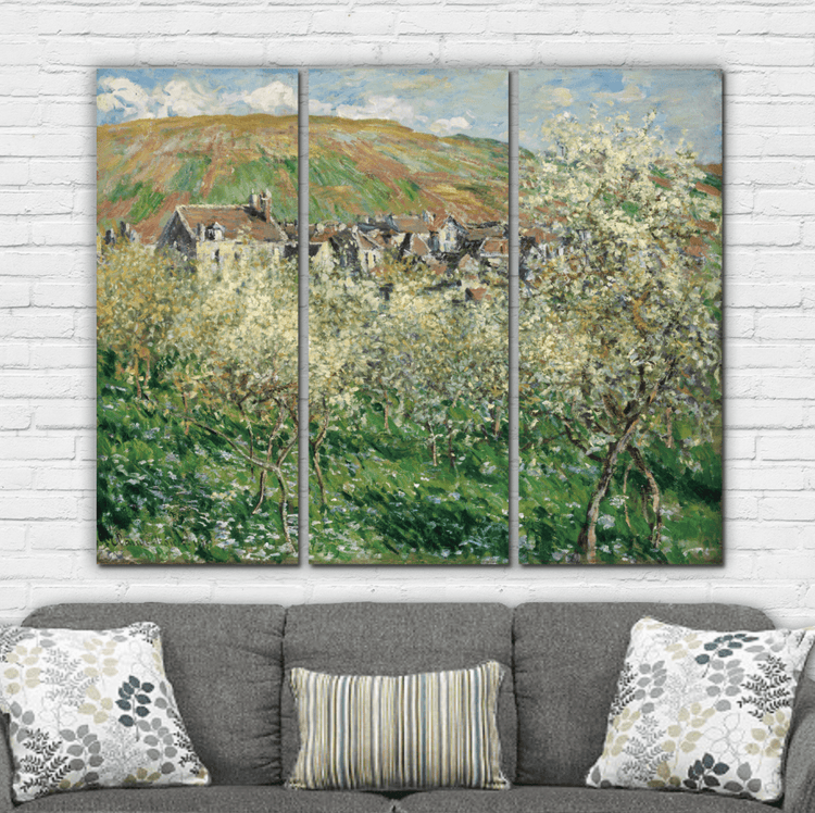 Monet Plum Trees in Blossom on Canvas - Canvas Wall Art - HolyCowCanvas