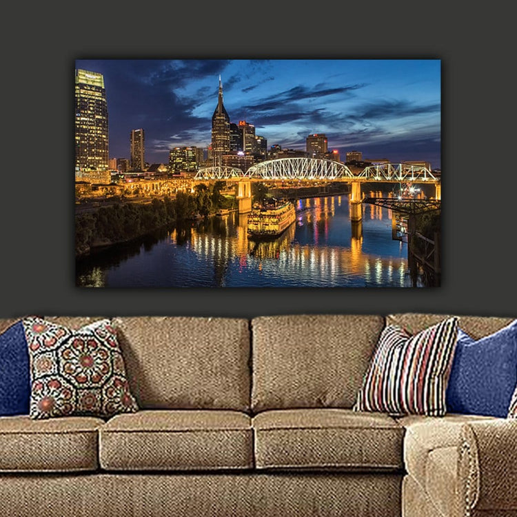 Nashville Skyline Canvas Wall Art - Canvas Wall Art - HolyCowCanvas