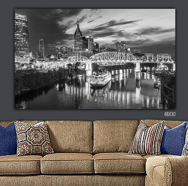 Nashville Skyline Canvas Wall Art - Canvas Wall Art - HolyCowCanvas