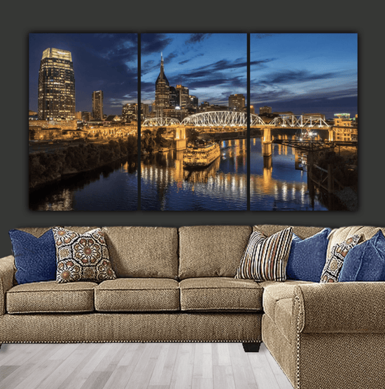 Nashville Skyline Canvas Wall Art - Canvas Wall Art - HolyCowCanvas