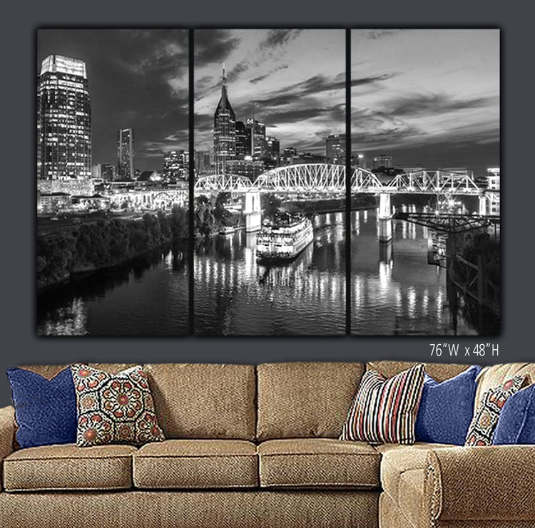 Nashville Skyline Canvas Wall Art - Canvas Wall Art - HolyCowCanvas