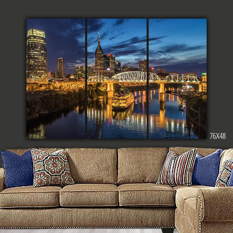 Nashville Skyline Canvas Wall Art - Canvas Wall Art - HolyCowCanvas