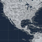 Navy Push Pin Travel Map of the World