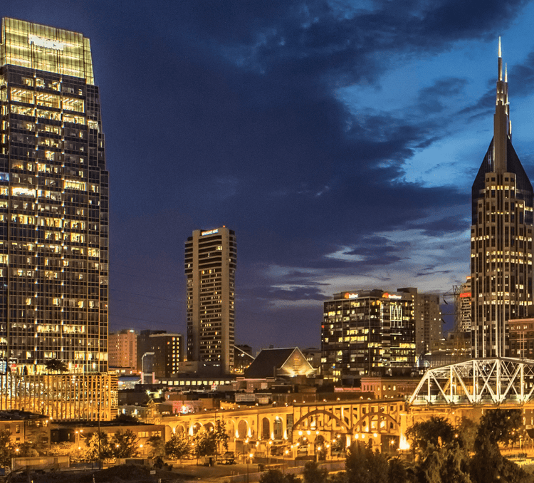 Nashville Skyline Canvas Wall Art - Canvas Wall Art - HolyCowCanvas